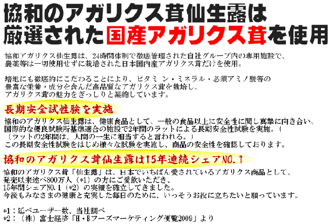 協和アガリクスは国産